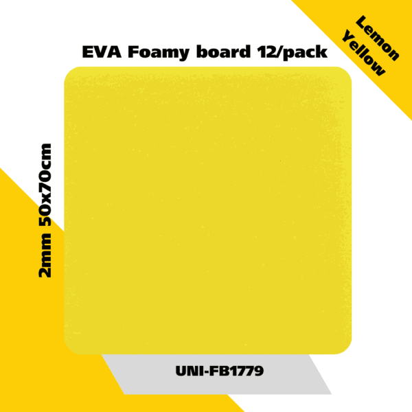EVA Foamy board  12/pack 2mm 50x70cm - Lemon Yellow