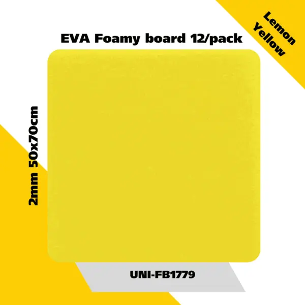 EVA Foamy board  12/pack 2mm 50x70cm - Lemon Yellow