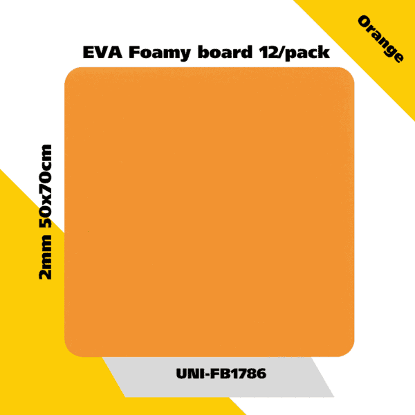 EVA Foamy board  12/pack 2mm 50x70cm - Orange