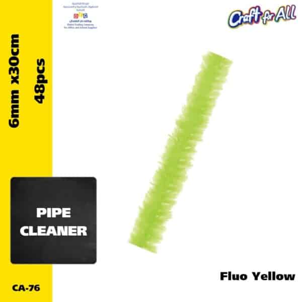 Pipe Cleaner - 0.6cm x 30cm x 48pcs - fluo yellow