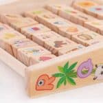 Multi-functional wooden children board rack alphabet and animals