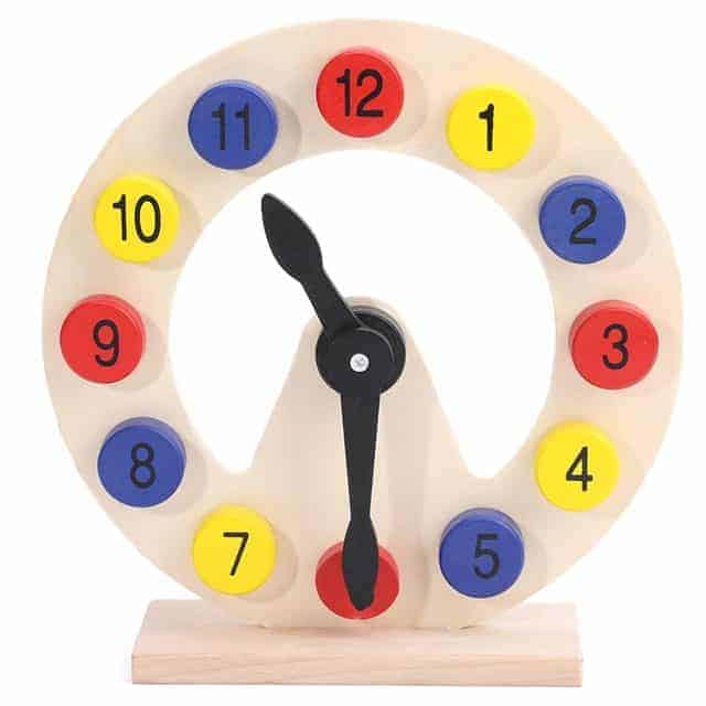 Educational wooden clock