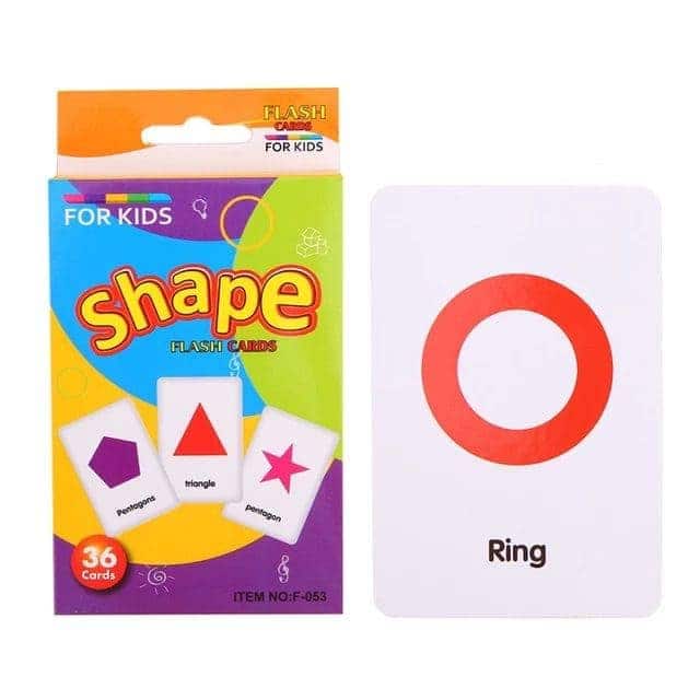 Shapes learning cognitive memory flash cards children early learning