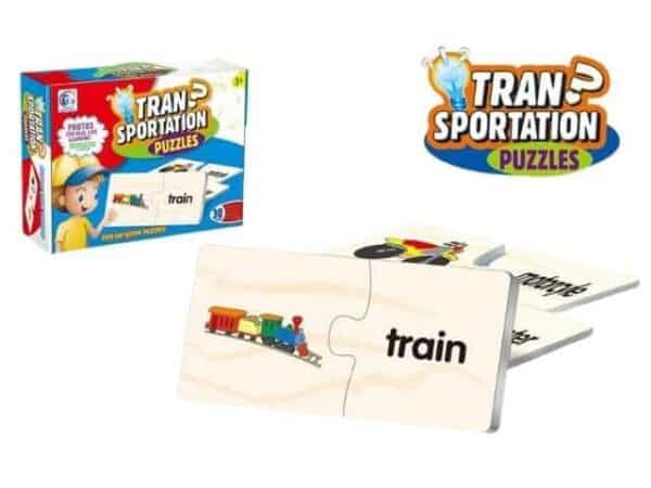 Transportation self-connecting puzzle