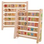 Multi-functional wooden children board rack alphabet and animals