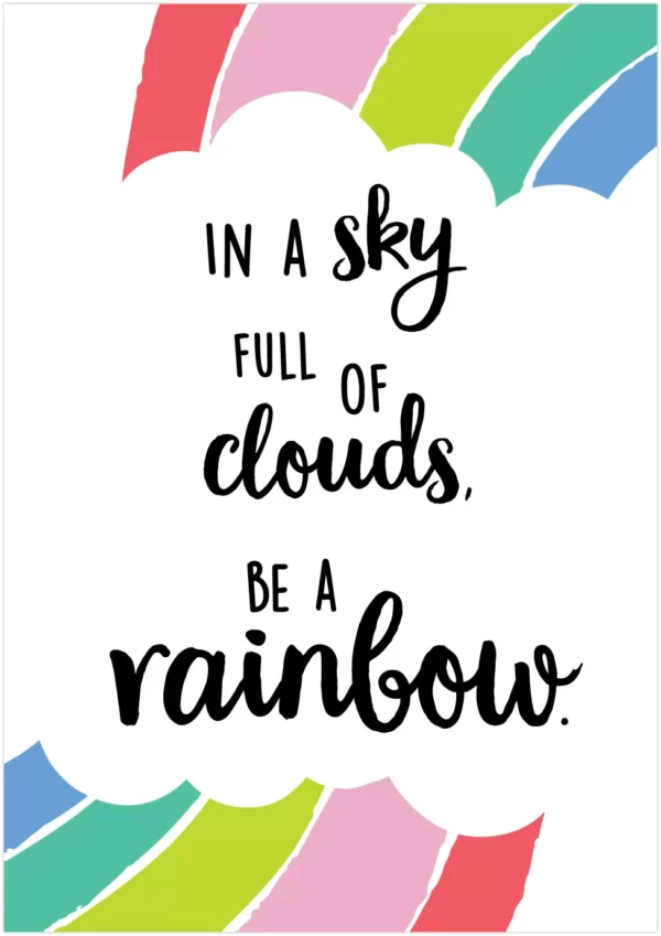 In A Sky Full Of Cloudsé  (Rainbow Doodles) Inspire U Poster