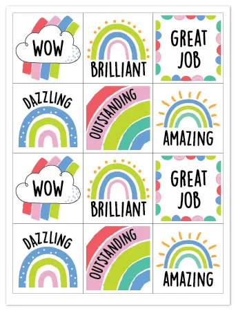 Rainbow Doodles Reward Stickers (Rainbow Doodles)