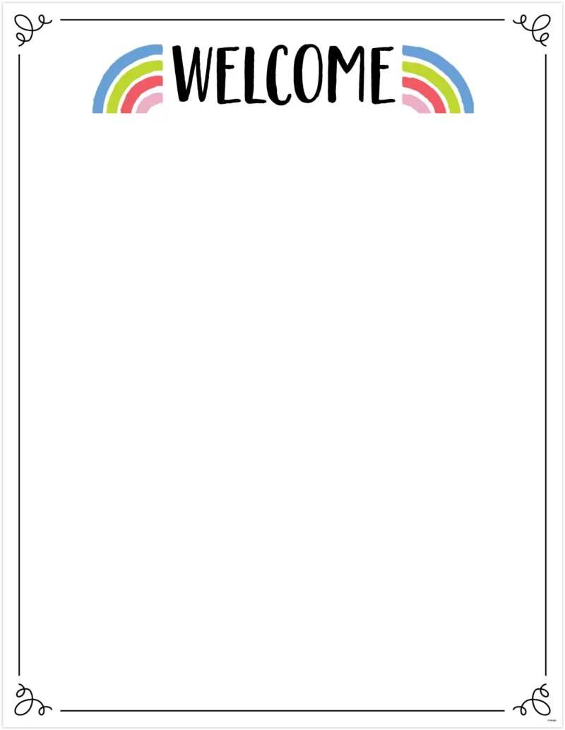 Welcome (rainbow doodles) chart