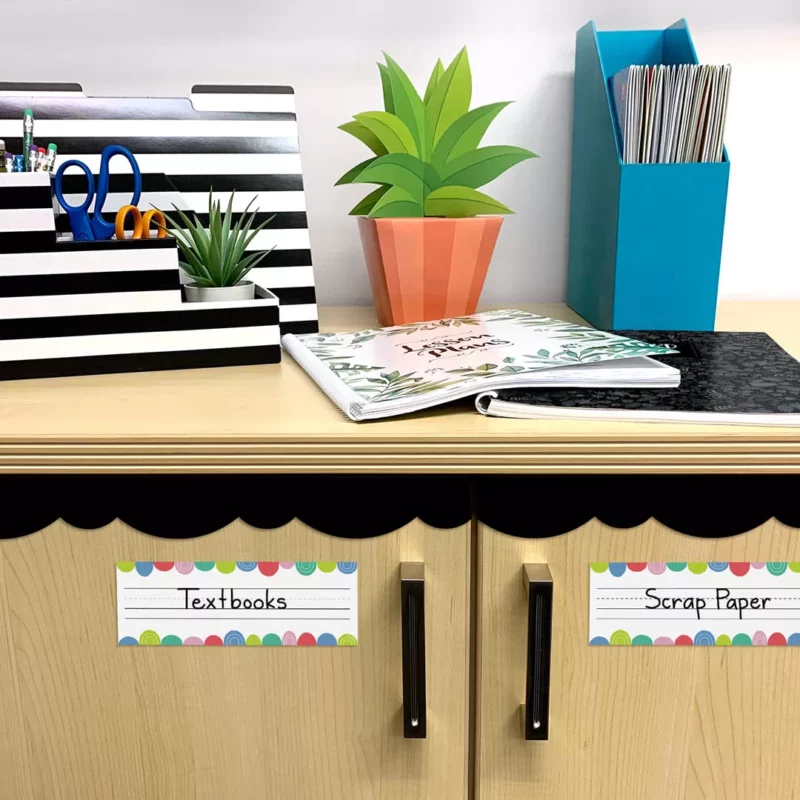 Rainbow drops (rainbow doodles) name plate