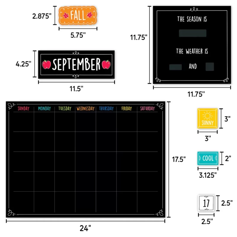 Doodle calendar set (core decor) bulletin board