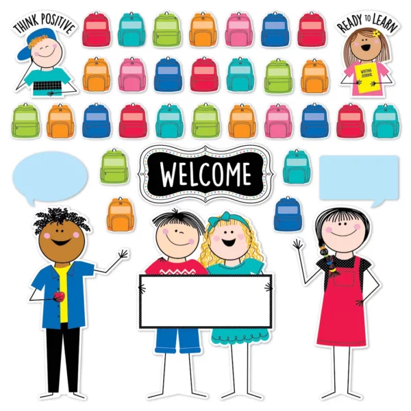 All Are Welcome (Stick Kids) Bulletin Board