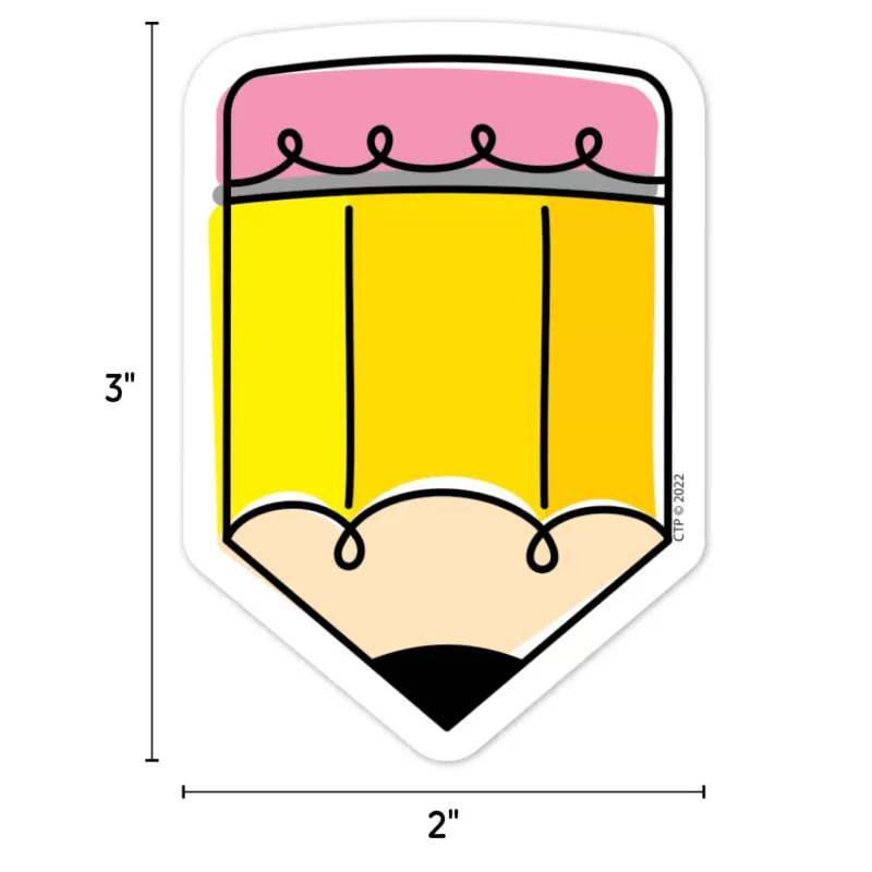 Doodle pencil (core decor) 3" designer cut-outs