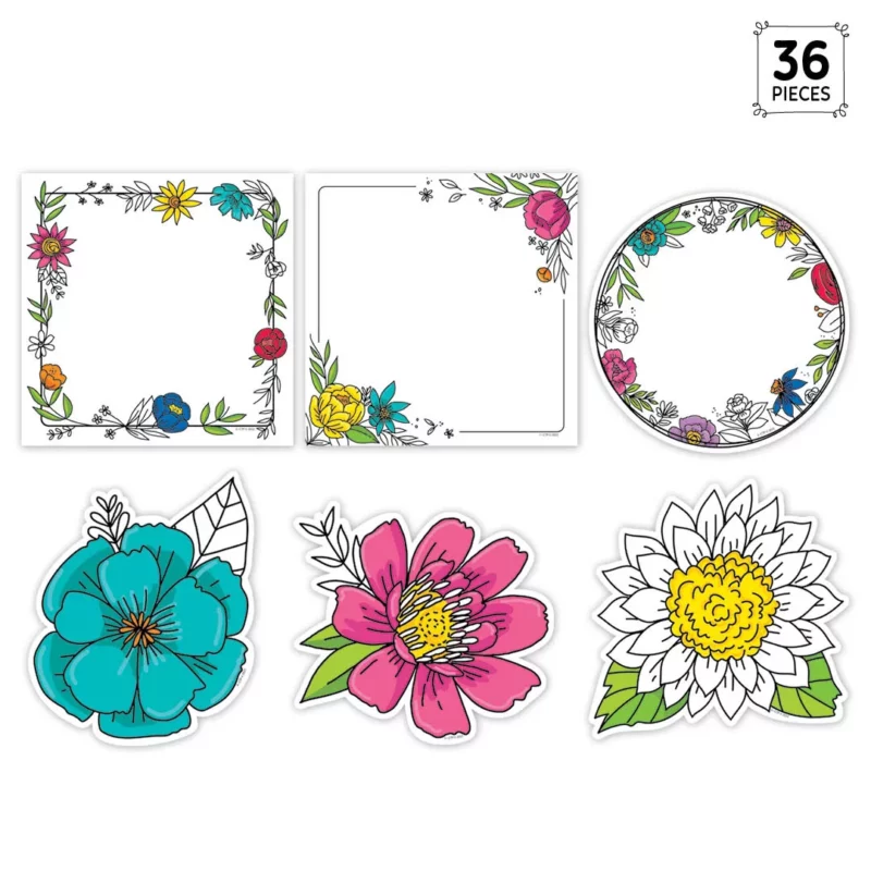 Doodly blooms (bright blooms) 6" designer cut-outs
