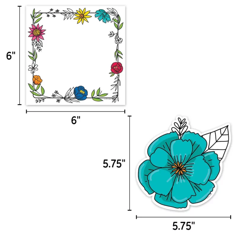Doodly blooms (bright blooms) 6" designer cut-outs