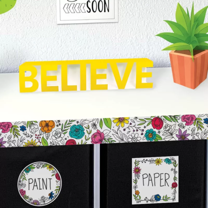 Doodly blooms (bright blooms) 6" designer cut-outs