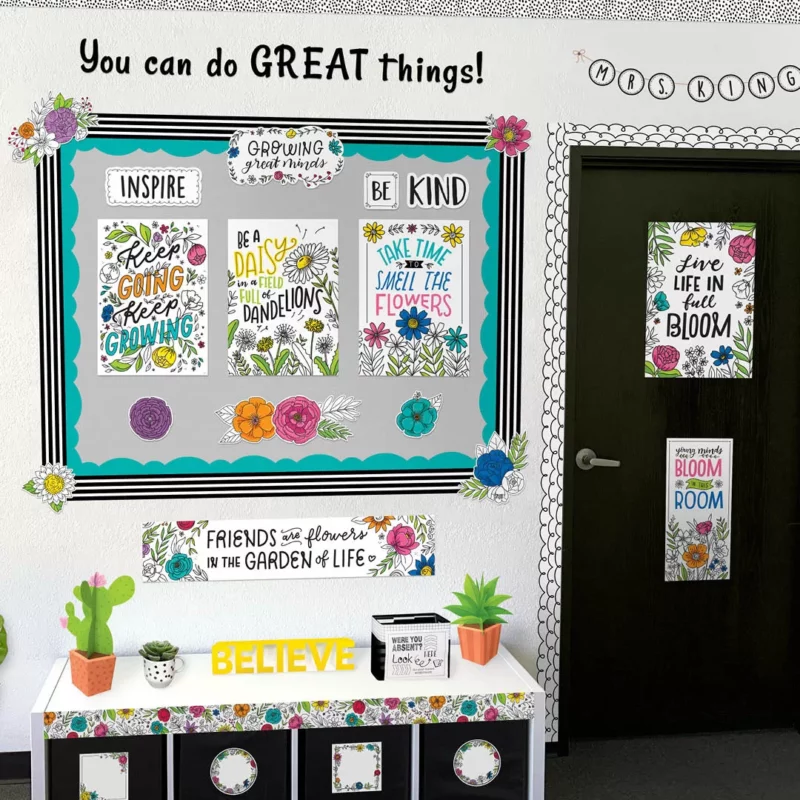 Blooming minds (bright blooms) bulletin board
