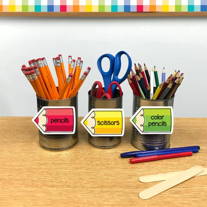 Colorful doodle pencils (core decor) 3 inch designer cut-outs