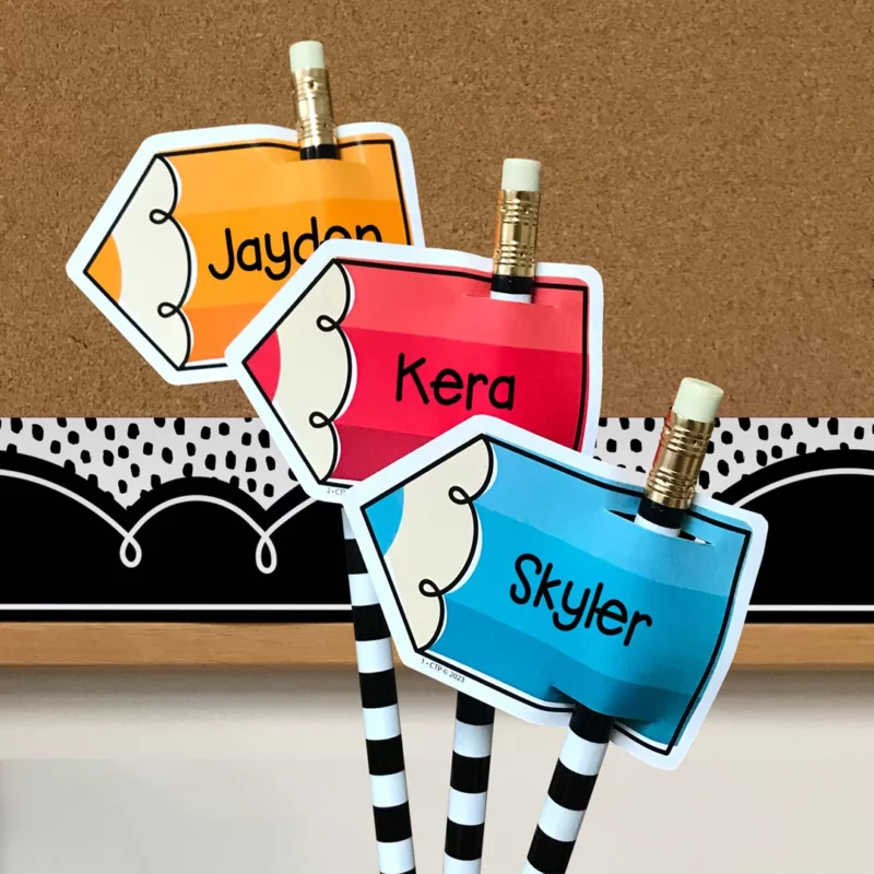 Colorful doodle pencils (core decor) 3 inch designer cut-outs