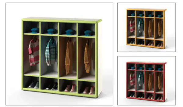 Wood Storage for cloths 4 + 8 Compartments