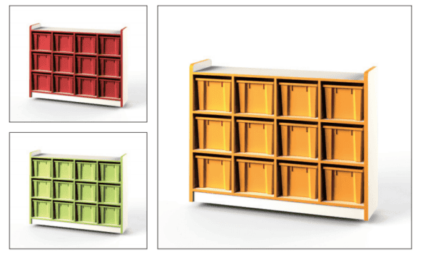 Wood Storage Cabinet for articles 12 Compartments
