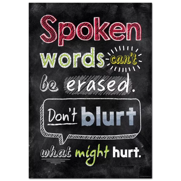 Spoken Words Can't Be Erased... Inspire U Poster
