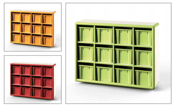 Wood Storage Cabinet for articles 12 Compartments