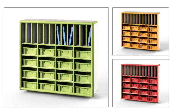 Wood Storage Cabinet for articles 16 +12 Compartments