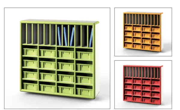 Wood Storage Cabinet for articles 16 +12 Compartments
