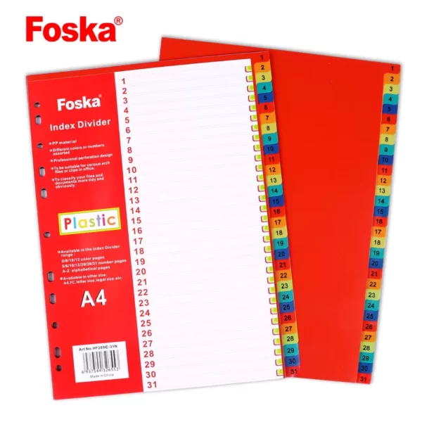 Foska - 1-31 Grey Plastic Dividers