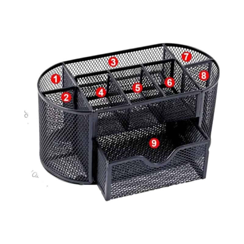 Foska - metal mesh desk organizer 22. 3x10. 8x10. 8cm