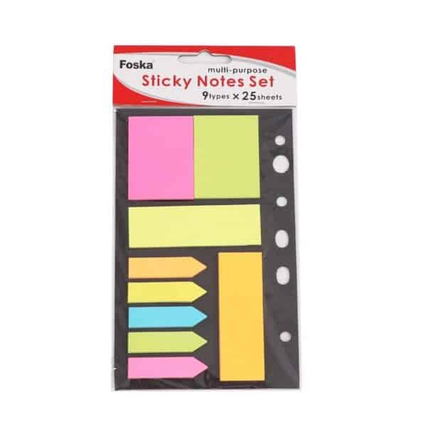 Foska - Sticky Paper Notes Set 9 Types X 25 Sheets