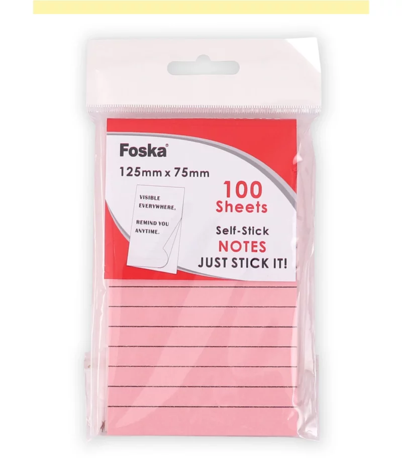 Foska - fluorescent lined sticky notes set 125x75mm 100 sheets