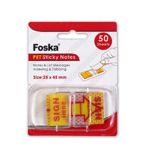Foska - "SIGN HERE" Sticky Index 50 Sheets, 25x45mm