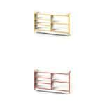 Wood Storage Shelves for articles 2+3 Compartments
