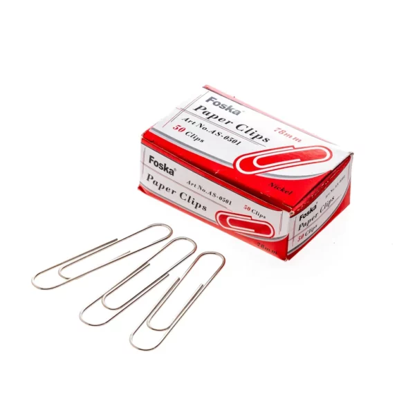 Foska - Pack of 100 Paper Clips 50mm