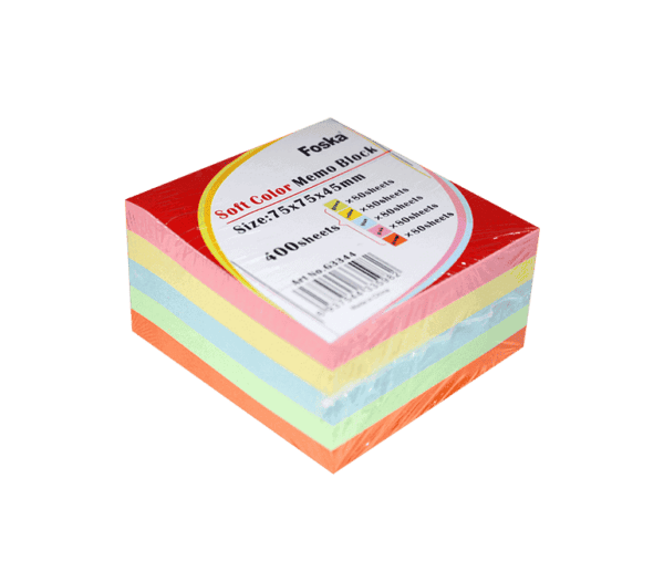 Foska - Neon Sticky Note 75x75x45mm 80g 400 Sheets