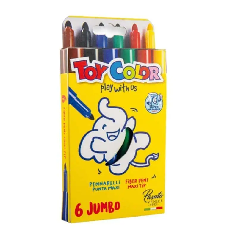 Jumbo Fibre Pens 1x6 - Watercoloring Colors by Toy Color