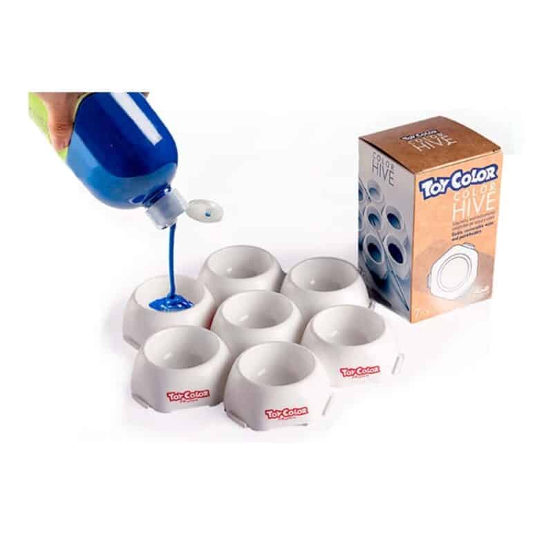 Color-hive tray box: 7 colors - plastic mixing palette by toy color