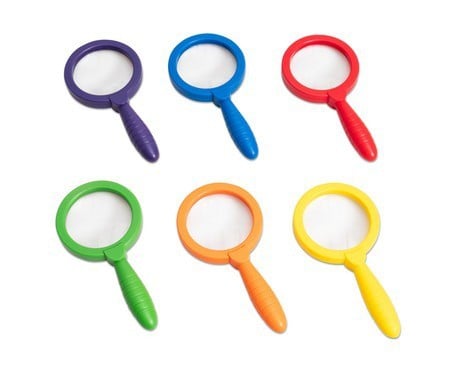 Magnifier Set, Rainbow Colors, 6 pcs.