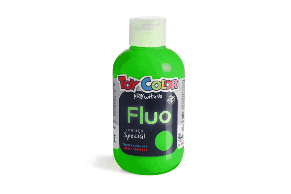Superwashable Tempera Bottle: 250ml - Fluorescent Green Color by Toy Color