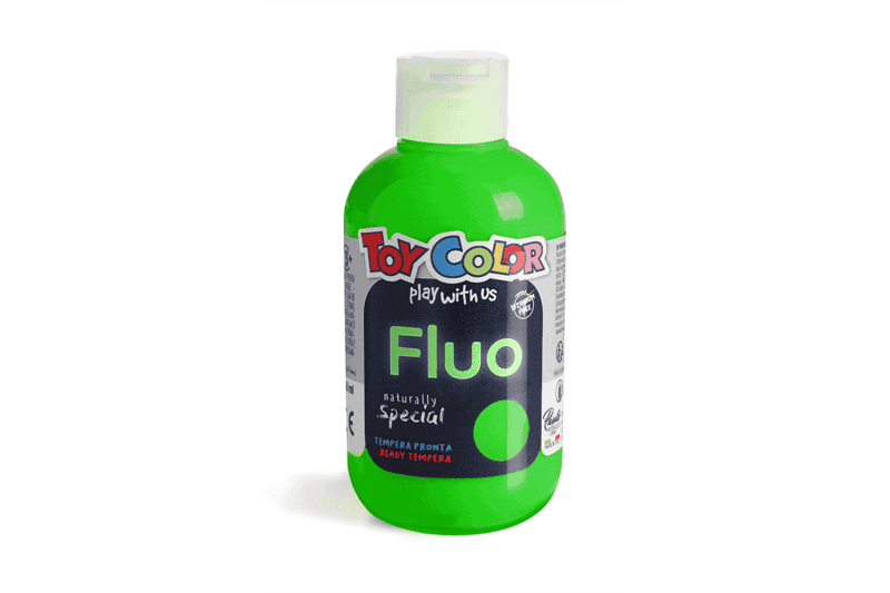 Superwashable tempera bottle: 250ml - fluorescent green color by toy color