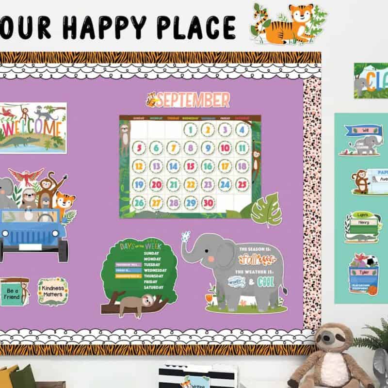 Jungle friends (jf) calendar set bulletin board