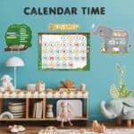 Jungle friends (jf) calendar set bulletin board