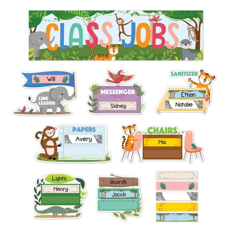 Class jobs (jungle friends) mini bulletin board