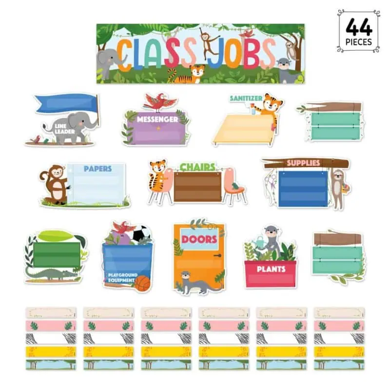 Class jobs (jungle friends) mini bulletin board