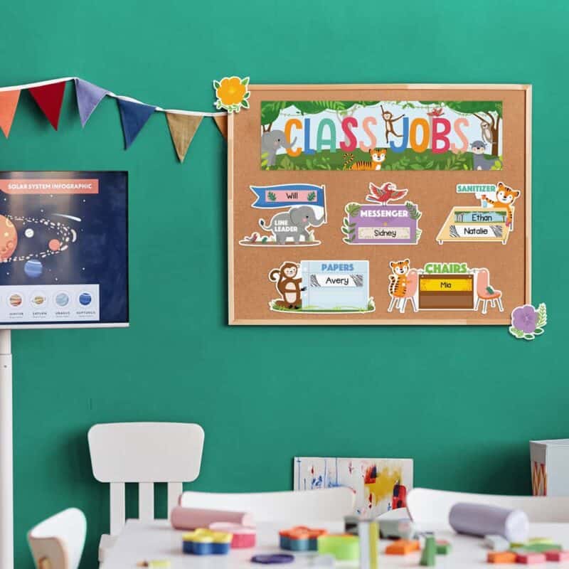 Class jobs (jungle friends) mini bulletin board