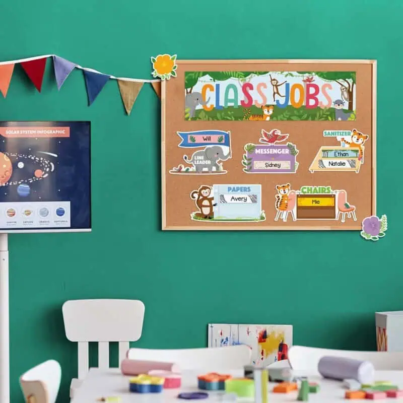 Class jobs (jungle friends) mini bulletin board