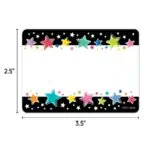 Colorful stars on black (star bright) labels