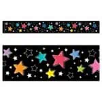 Colorful stars on black (star bright) ez border