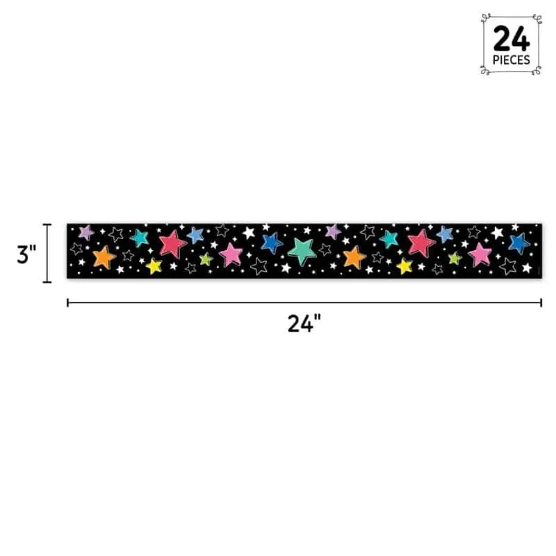 Colorful stars on black (star bright) ez border
